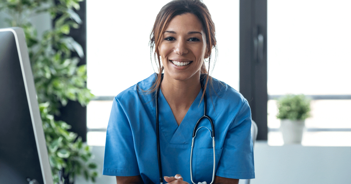 Smiling allied healthcare nurse