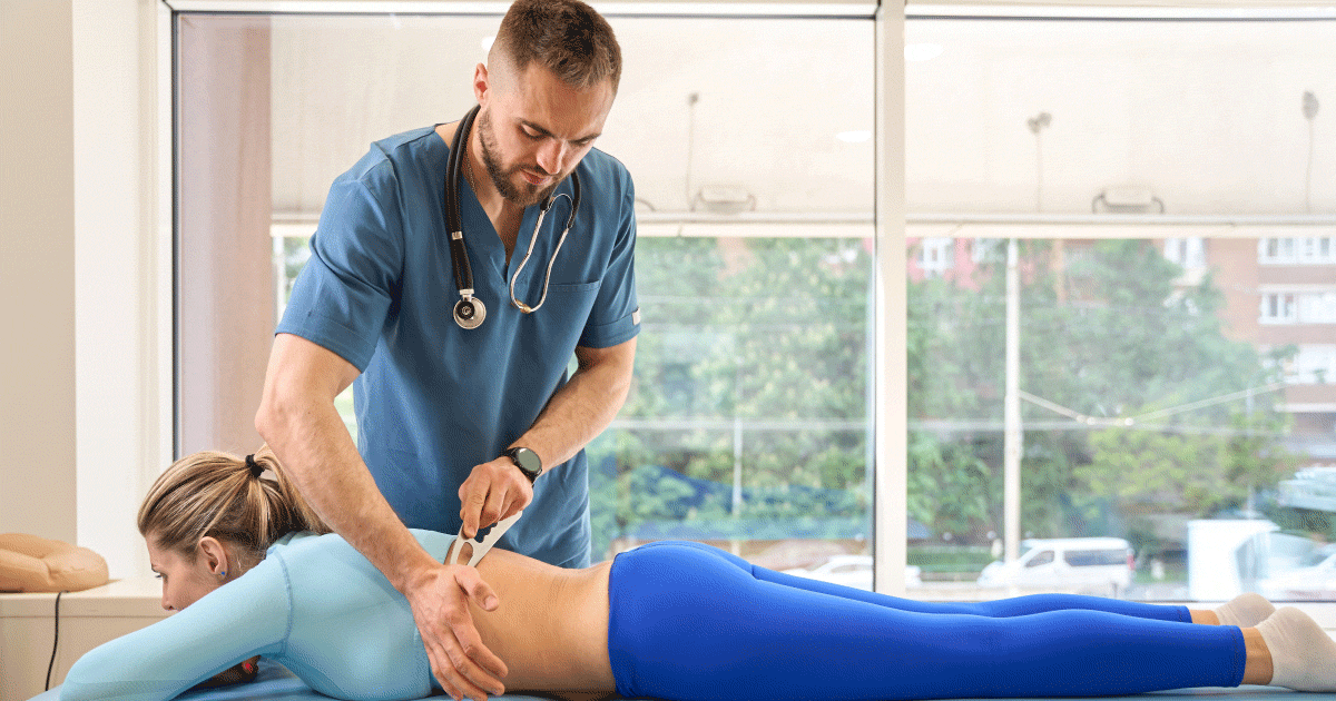 Physiotherapist with patient